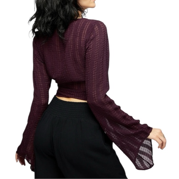 Disturbia Deep Purple Wrap Blouse - Picture 2 of 13